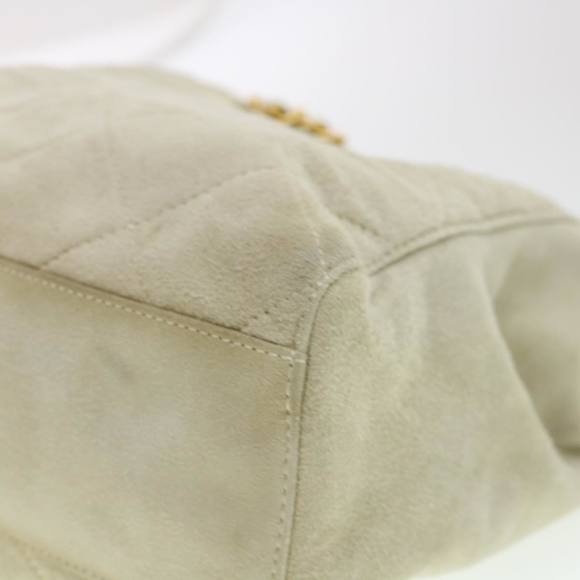 PRADA Quilted Chain Shoulder Bag Suede Gray Auth yk6604 - Picture 14 of 16